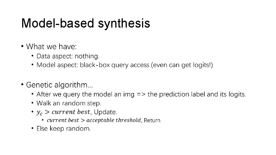 Model-based synthesis • 