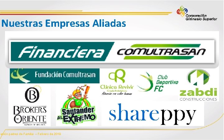 Nuestras Empresas Aliadas eunión padres de Familia – Febrero de 2019 