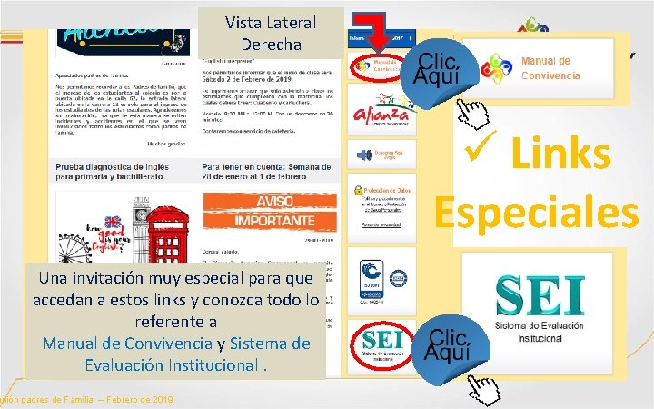 Vista Lateral Derecha ü Links Especiales Una invitación muy especial para que accedan a