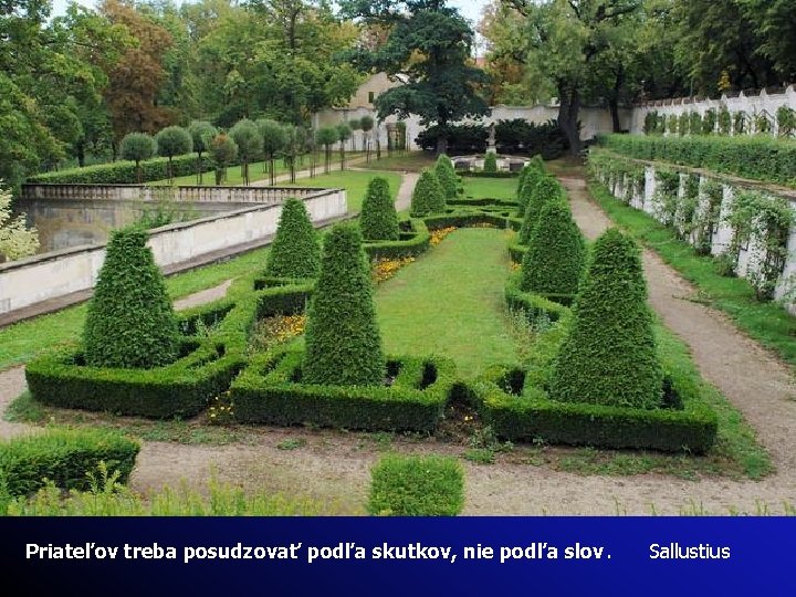 Priateľov treba posudzovať podľa skutkov, nie podľa slov. Sallustius 