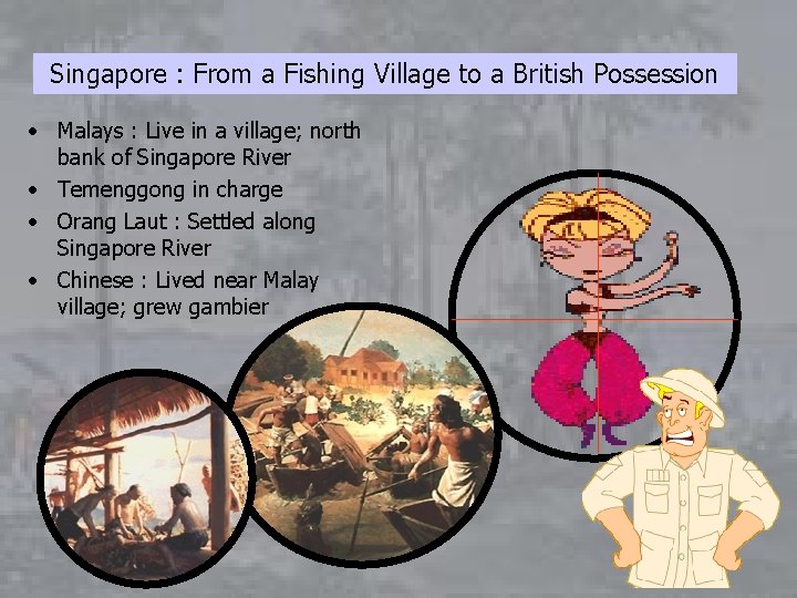Singapore : From a Fishing Village to a British Possession • Malays : Live