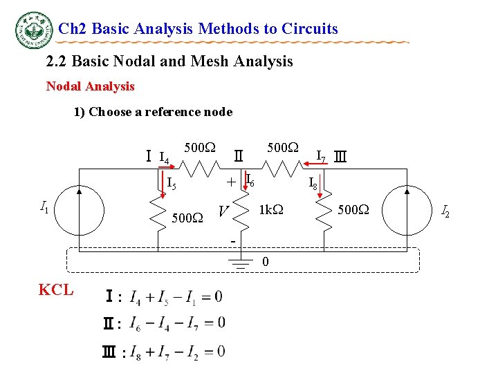 Ch 2 Basic Analysis Methods to Circuits 2. 2 Basic Nodal and Mesh Analysis Ch 2 Basic Analysis Methods to Circuits 2. 2 Basic Nodal and Mesh Analysis