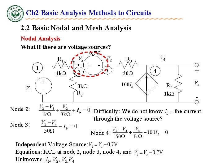 Ch 2 Basic Analysis Methods to Circuits 2. 2 Basic Nodal and Mesh Analysis Ch 2 Basic Analysis Methods to Circuits 2. 2 Basic Nodal and Mesh Analysis