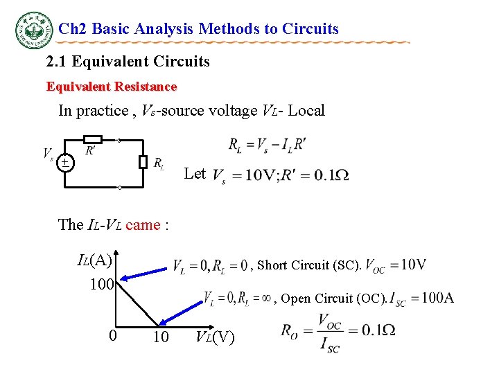 Ch 2 Basic Analysis Methods to Circuits 2. 1 Equivalent Circuits Equivalent Resistance In Ch 2 Basic Analysis Methods to Circuits 2. 1 Equivalent Circuits Equivalent Resistance In