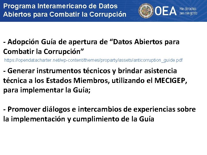 Programa Interamericano de Datos Abiertos para Combatir la Corrupción - Adopción Guía de apertura