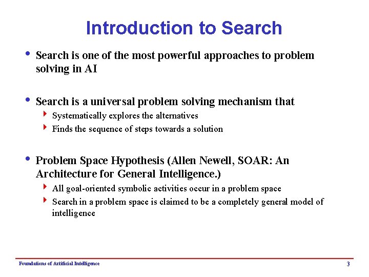 Introduction to Search is one of the most powerful approaches to problem solving in