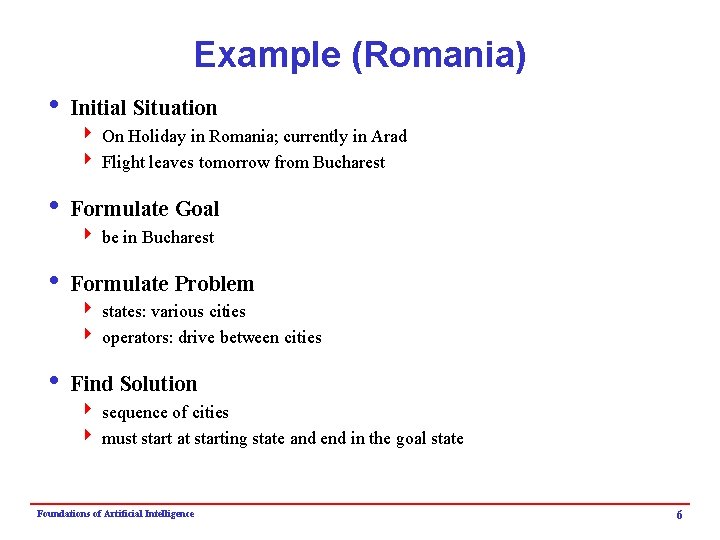 Example (Romania) i Initial Situation 4 On Holiday in Romania; currently in Arad 4