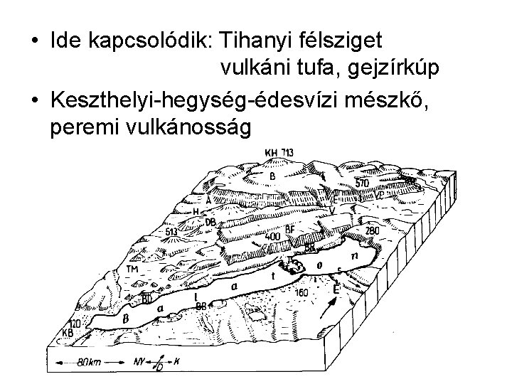  • Ide kapcsolódik: Tihanyi félsziget vulkáni tufa, gejzírkúp • Keszthelyi-hegység-édesvízi mészkő, peremi vulkánosság