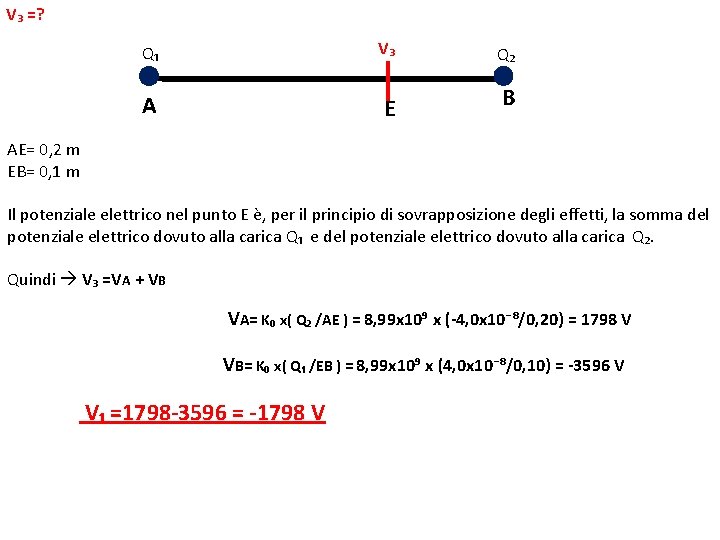 V₃ =? Q₁ V₃ A E Q₂ B AE= 0, 2 m EB= 0,