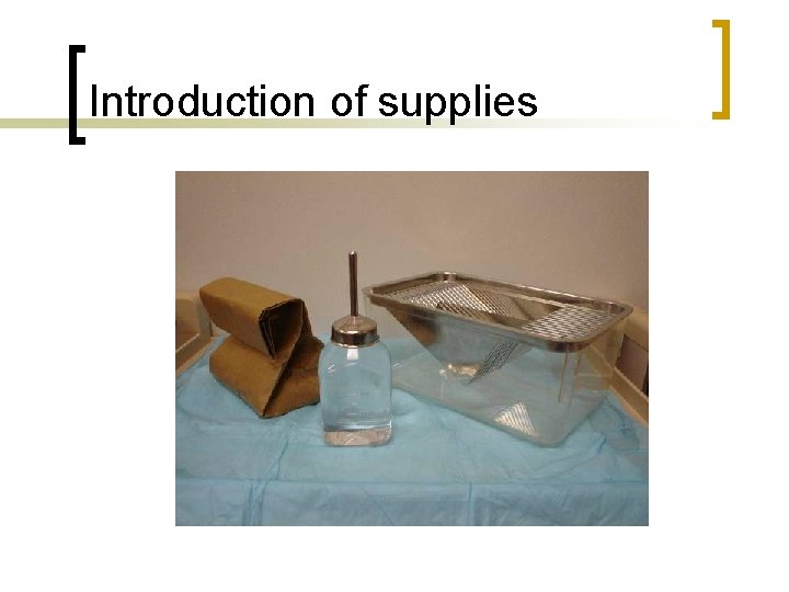 Introduction of supplies 