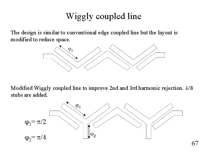 Wiggly coupled line The design is similar to conventional edge coupled line but the