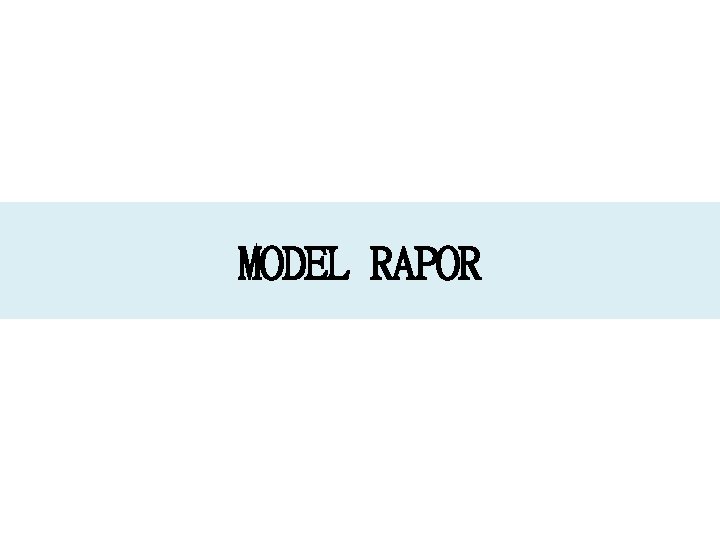 MODEL RAPOR 