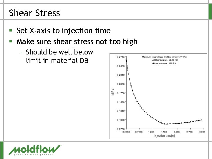 Shear Stress § Set X-axis to injection time § Make sure shear stress not