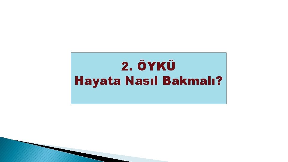 2. ÖYKÜ Hayata Nasıl Bakmalı? 