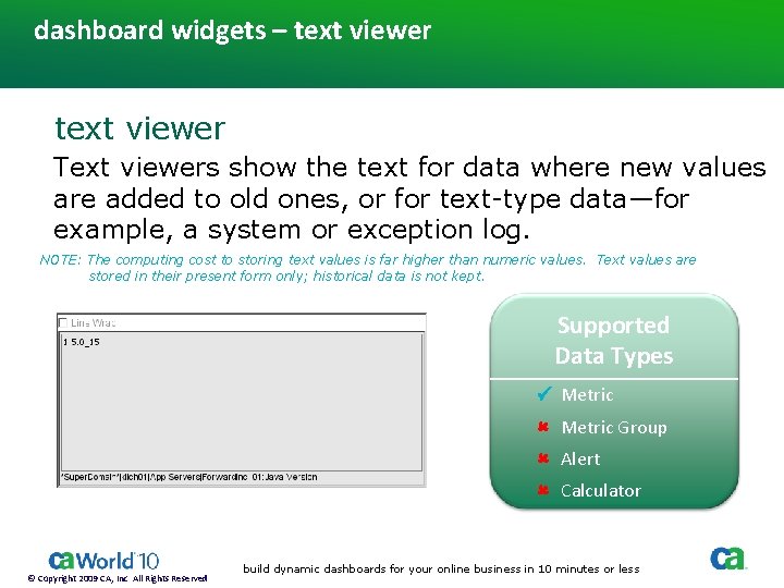 dashboard widgets – text viewer Text viewers show the text for data where new dashboard widgets – text viewer Text viewers show the text for data where new