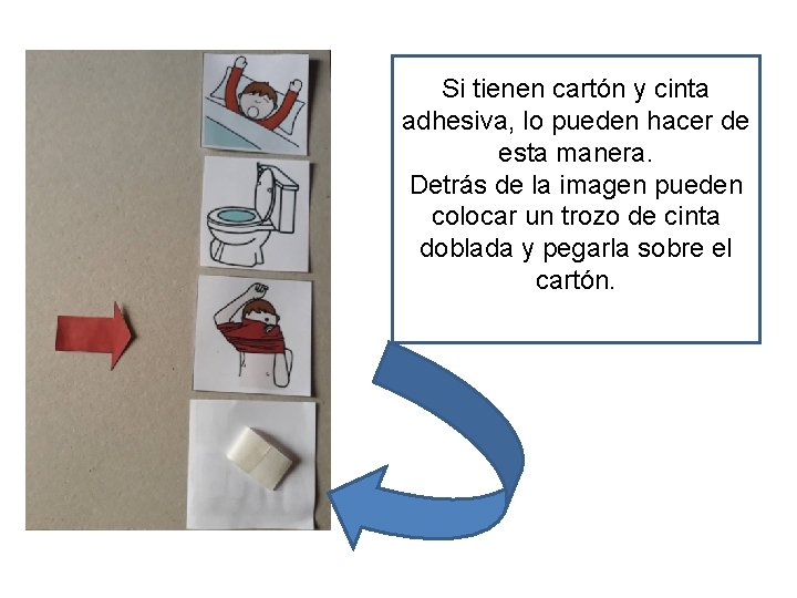 Si tienen cartón y cinta adhesiva, lo pueden hacer de esta manera. Detrás de