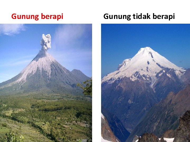 Gunung berapi Gunung tidak berapi 