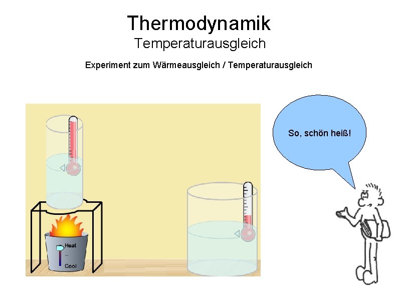 Thermodynamik Temperaturausgleich Experiment zum Wärmeausgleich / Temperaturausgleich So, schön heiß! 