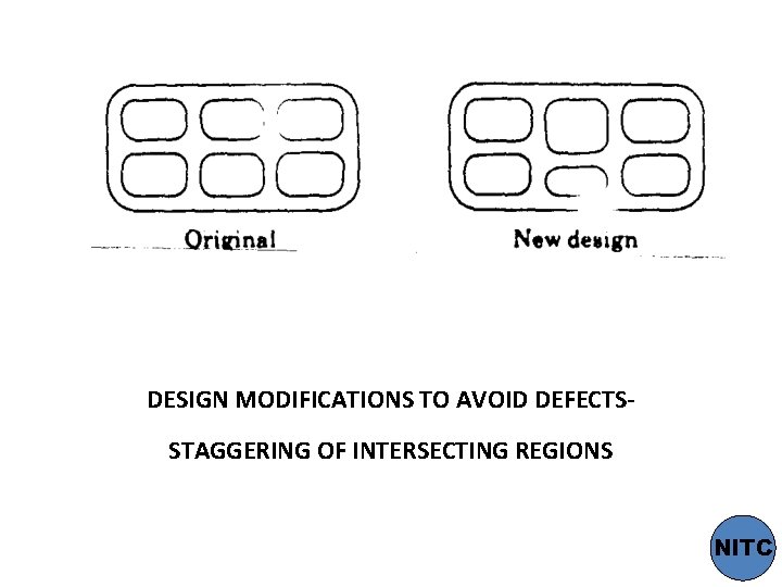 DESIGN MODIFICATIONS TO AVOID DEFECTSSTAGGERING OF INTERSECTING REGIONS NITC 