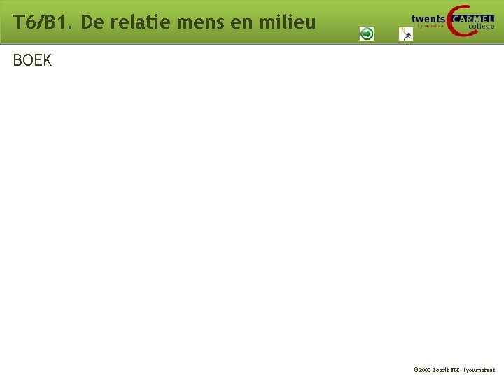 T 6/B 1. De relatie mens en milieu BOEK © 2009 Biosoft TCC -