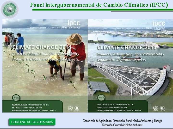 Panel intergubernamental de Cambio Climático (IPCC) El 5º Informe de evaluación (AR 5) está