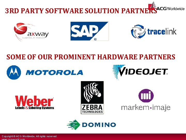 3 RD PARTY SOFTWARE SOLUTION PARTNERS SOME OF OUR PROMINENT HARDWARE PARTNERS Copyright ©