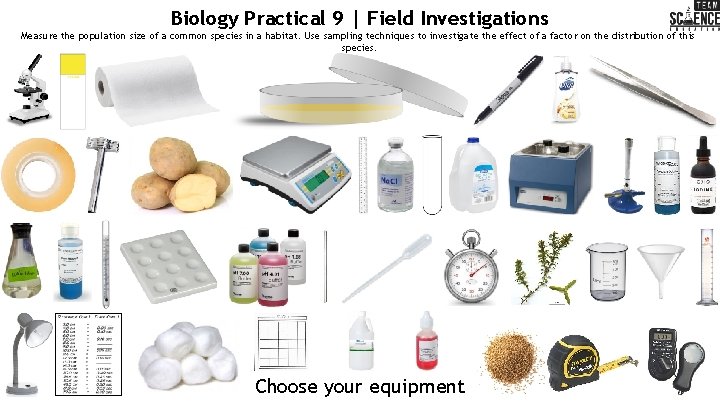 Biology Practical 9 | Field Investigations Measure the population size of a common species