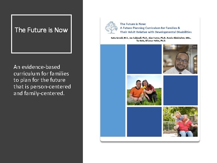 The Future is Now An evidence-based curriculum for families to plan for the future