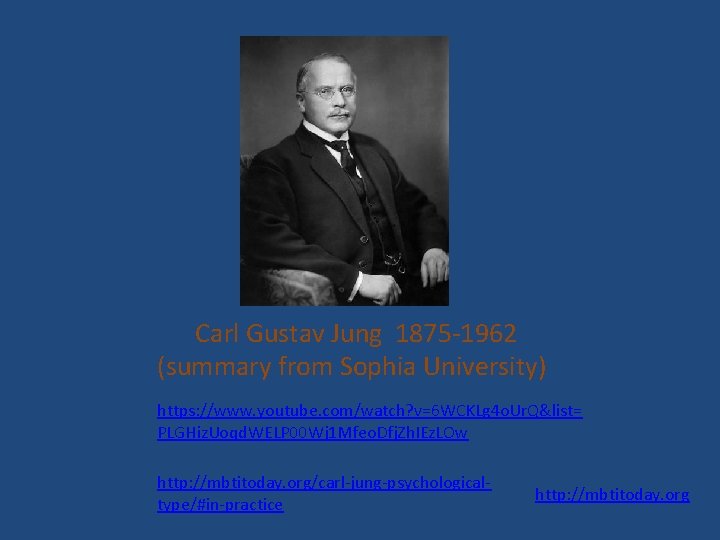 Carl Gustav Jung 1875 -1962 (summary from Sophia University) https: //www. youtube. com/watch? v=6