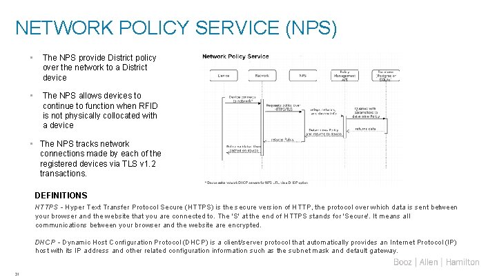 NETWORK POLICY SERVICE (NPS) • The NPS provide District policy over the network to