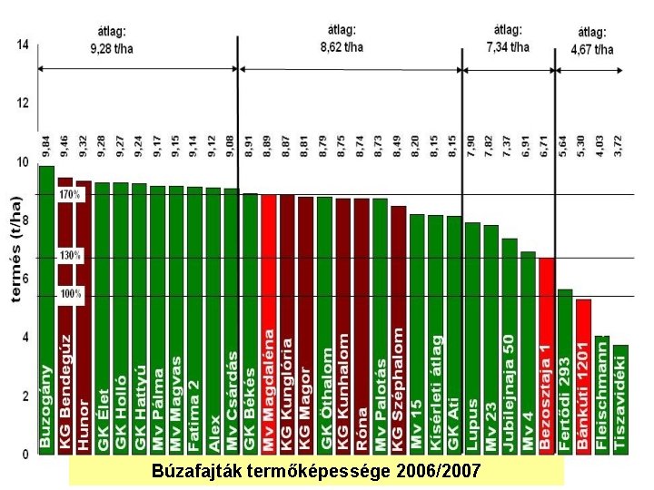 Búzafajták termőképessége 2006/2007 