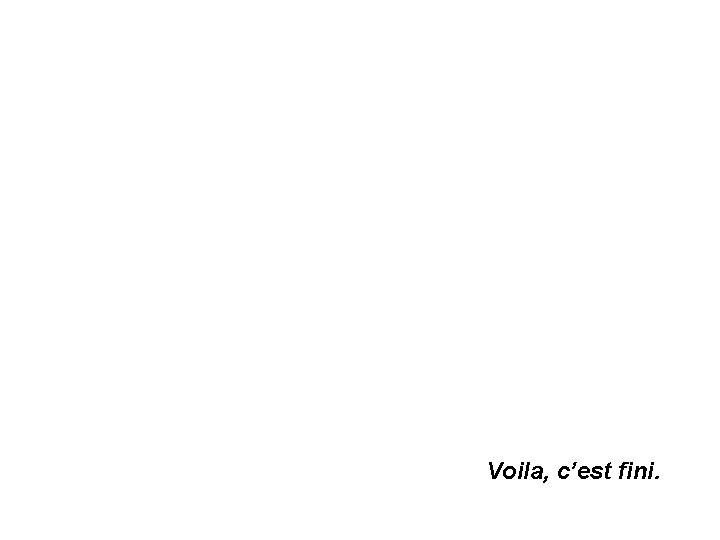 Voila, c’est fini. 
