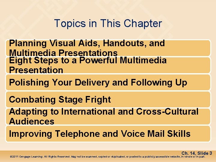 Topics in This Chapter Planning Visual Aids, Handouts, and Multimedia Presentations Eight Steps to