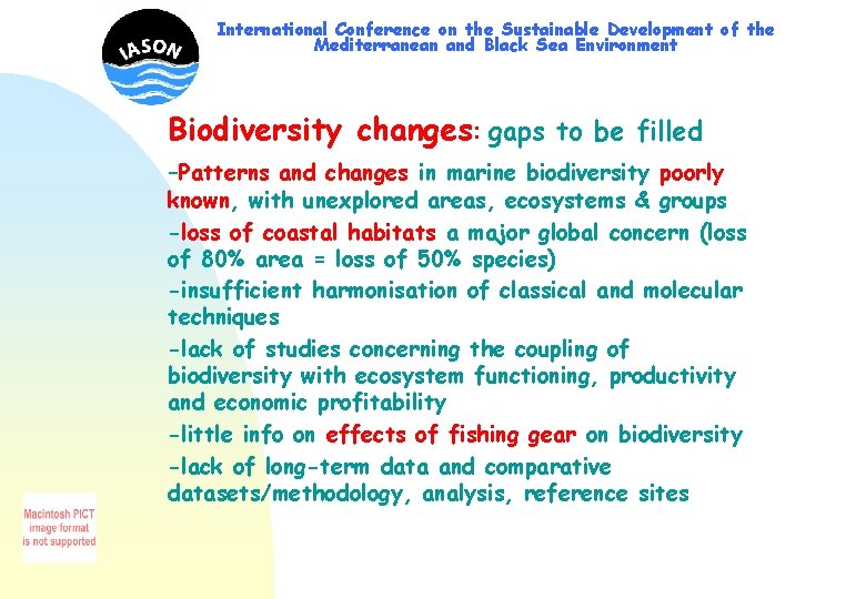 International Conference on the Sustainable Development of the Mediterranean and Black Sea Environment Biodiversity