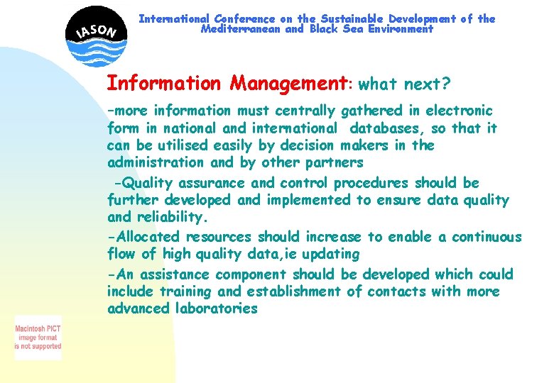 International Conference on the Sustainable Development of the Mediterranean and Black Sea Environment Information