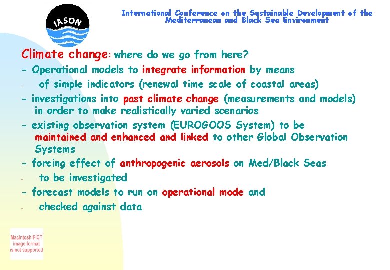 International Conference on the Sustainable Development of the Mediterranean and Black Sea Environment Climate