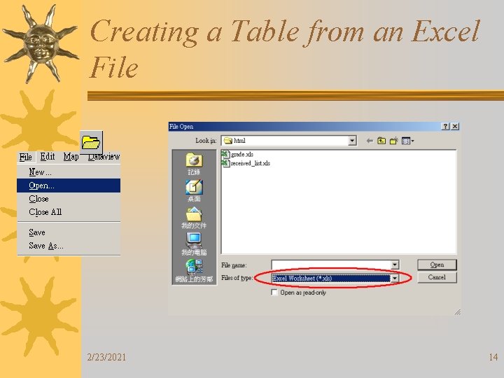 Creating a Table from an Excel File 2/23/2021 14 