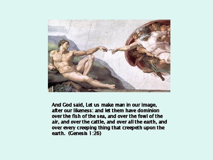 And God said, Let us make man in our image, after our likeness: and