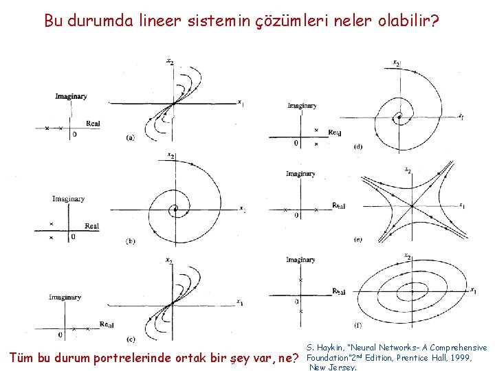 Bu durumda lineer sistemin çözümleri neler olabilir? Tüm bu durum portrelerinde ortak bir şey