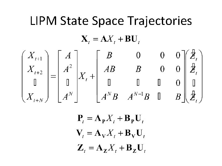 LIPM State Space Trajectories LIPM State Space Trajectories