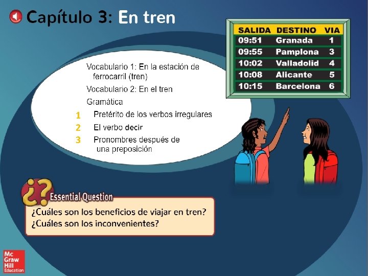 1 2 3 Capítulo 3 En tren vocabulario 3. 1 