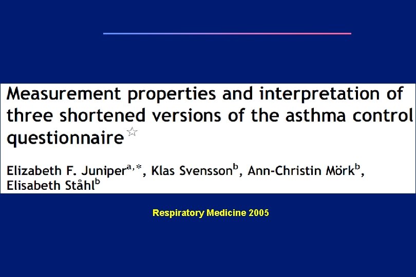 Respiratory Medicine 2005 