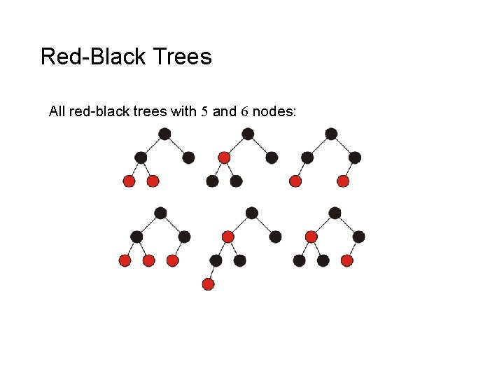 Red-Black Trees All red-black trees with 5 and 6 nodes: 