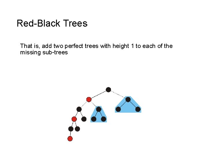 Red-Black Trees That is, add two perfect trees with height 1 to each of