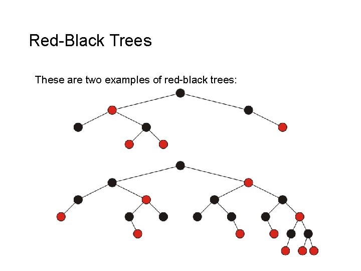 Red-Black Trees These are two examples of red-black trees: 