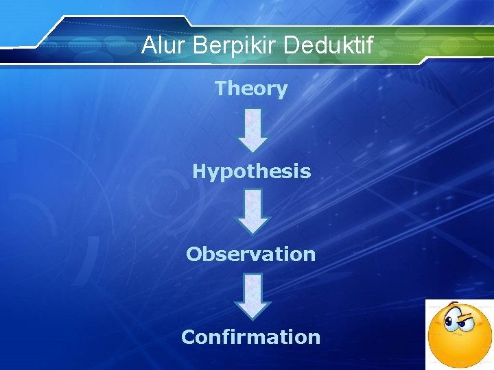 Alur Berpikir Deduktif Theory Hypothesis Observation Confirmation 
