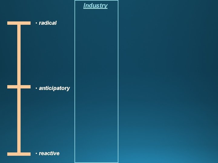 Industry • radical • anticipatory • reactive 