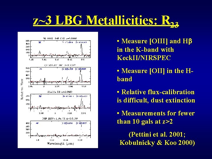 z~3 LBG Metallicities: R 23 • Measure [OIII] and Hb in the K-band with