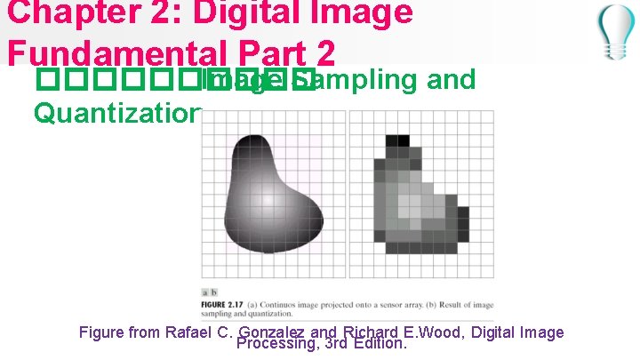 Chapter 2: Digital Image Fundamental Part 2 ����� Image Sampling and Quantization Figure from