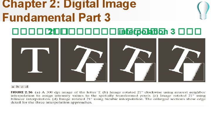 Chapter 2: Digital Image Fundamental Part 3 ������� 21 ������� interpolation 3 ��� 